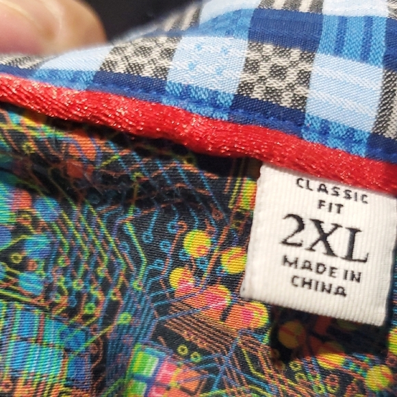 Robert Graham Blue and Grey Gingham Casual Shirt - Picture 6 of 10